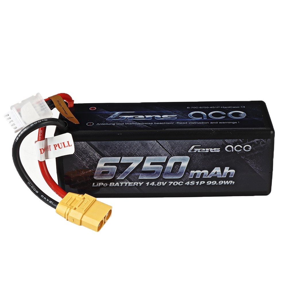15% OFF for Gens ace 14.8V 6750mAh 70C 4S Lipo Battery XT90 Plug for RC Racing Drone