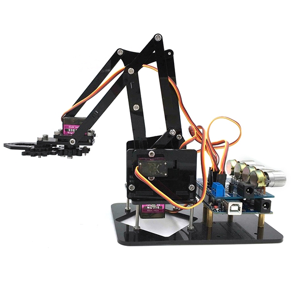 URUAV DIY 4DOF Robot Arm 4 Axis Acrylic Rotating Mechanical Robot Arm With R3 4PCS Servo