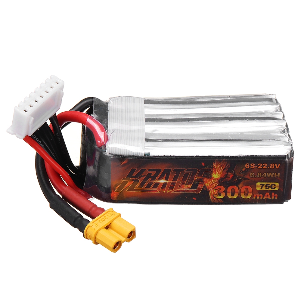 HGLRC KRATOS 22.2V 300mAh 75C 6S Lipo Battery XT30 Plug for RC Racing Drone