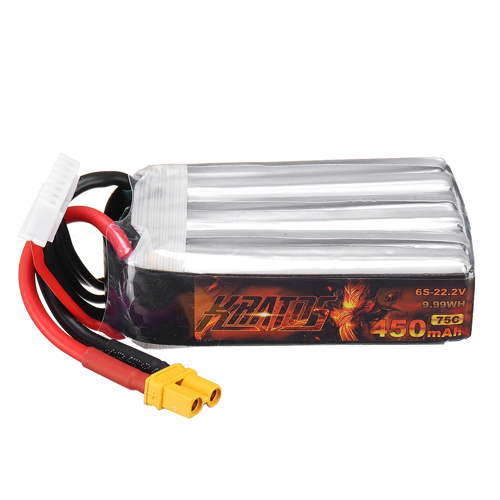 HGLRC KRATOS 22.2V 450mAh 75C 6S Lipo Battery XT30 Plug for RC Racing Drone