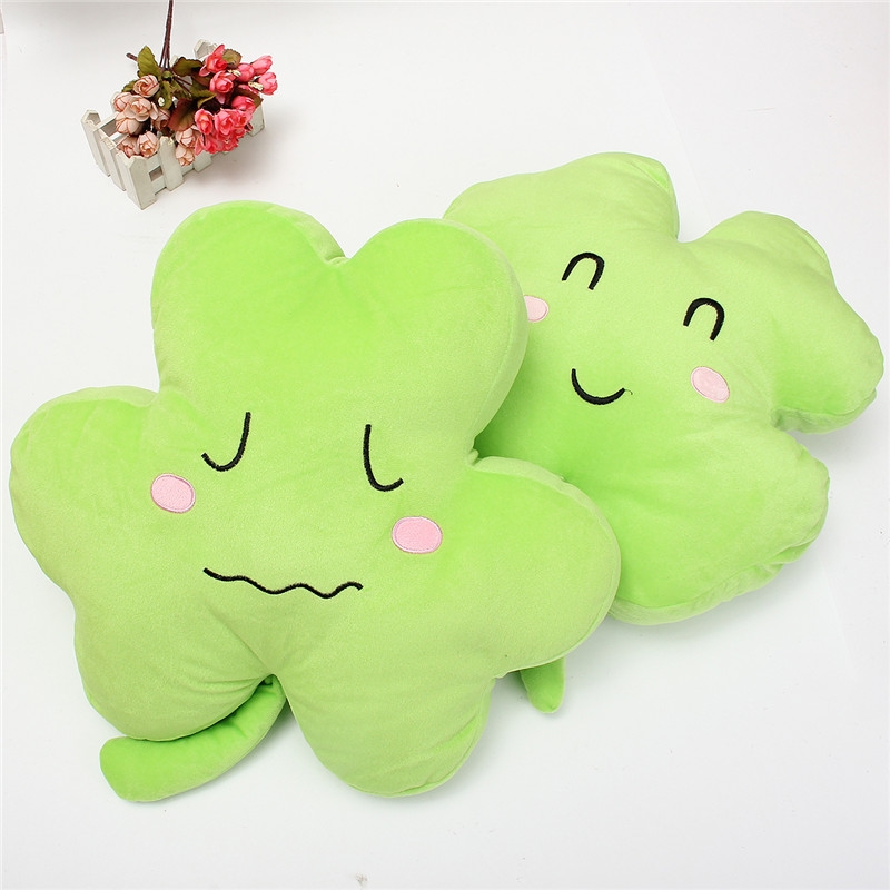 1PCS 40cm Cute Clover Shamrock Soft Stuffed Plush Toy Happy Love Ornament Soft Doll