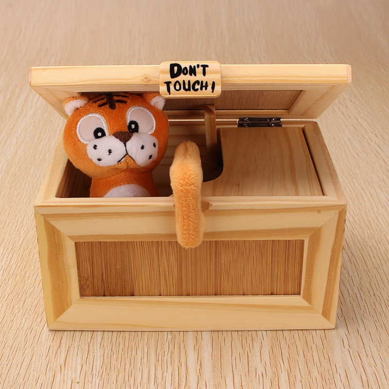 Pre-assembled Useless Box Cute Tiger Gimmicky Fun Geek Gadget Toy Gift Home Office Desk Decor