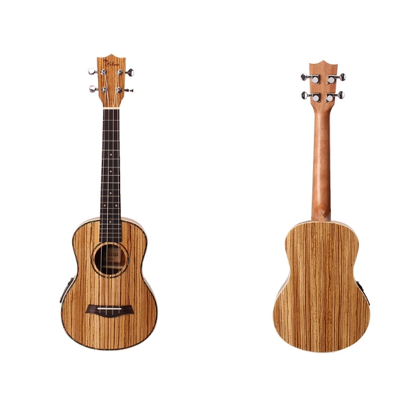 26 Inch UKTE-ZB Zebra Wood Ukulele 4 Strings with Pickup