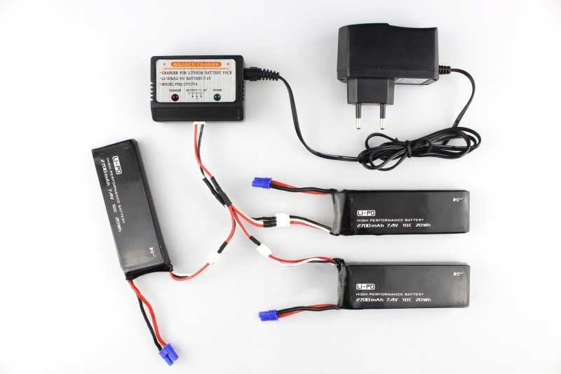 3 x 7.4V 2700mAh 10C Battery & Charger Set for Hubsan H501S H501C X4 RC Quadcopter