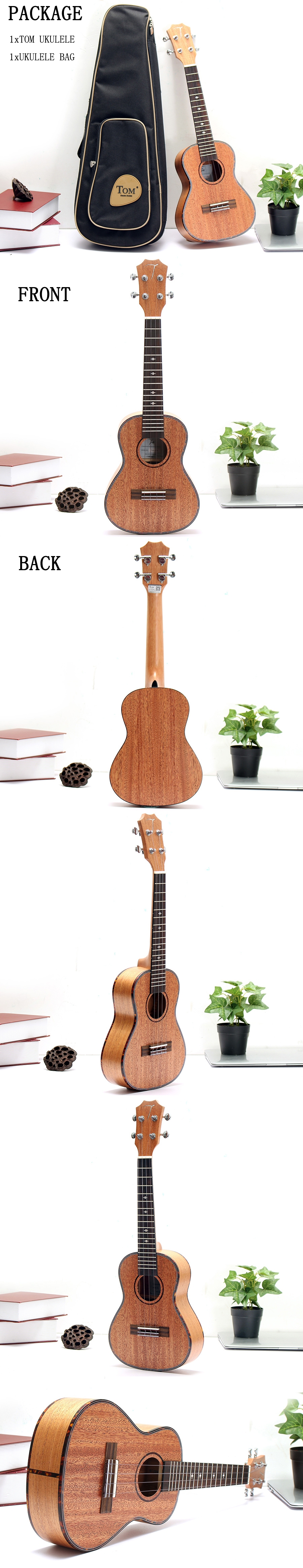  Tom TUC-200 23 Inch Ukulele Mahogany Rose Wood With Gig Bag 