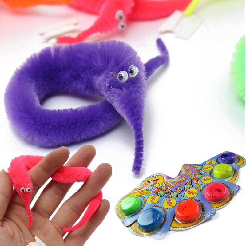 6PCS Magic Twisty Fuzzy Worm Wiggle Moving Sea Horse Kids Trick Toy Six Color Price 2.49 Euro Racer.lt