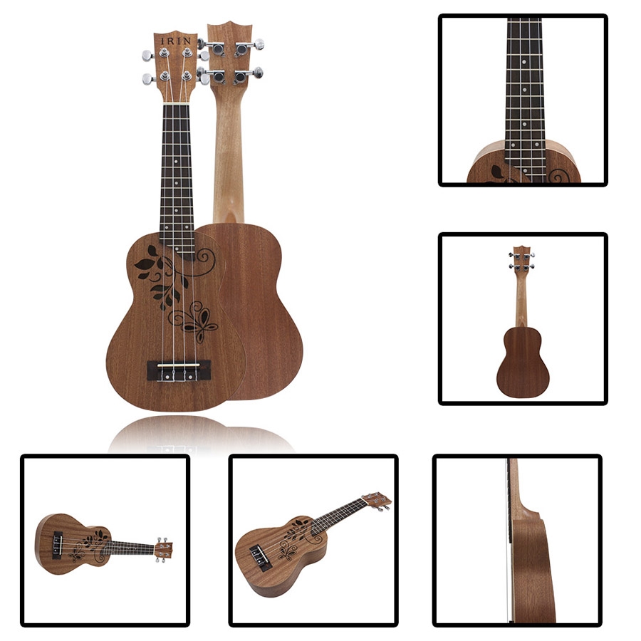 IRIN 21 Inch Hollow Carved Sapele Ukulele Hawaii Handcraft Ukulele