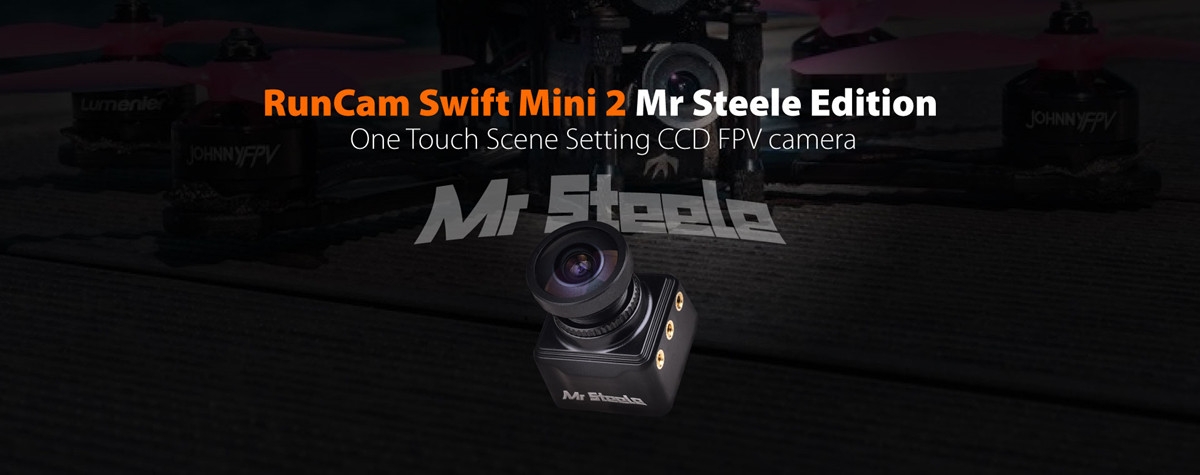 RunCam Swift Mini 2 Mr. Steele Edition 2.5mm M12 600TVL FOV140° One Touch Scene Setting CCD FPV Camera for FPV Racing RC Drone