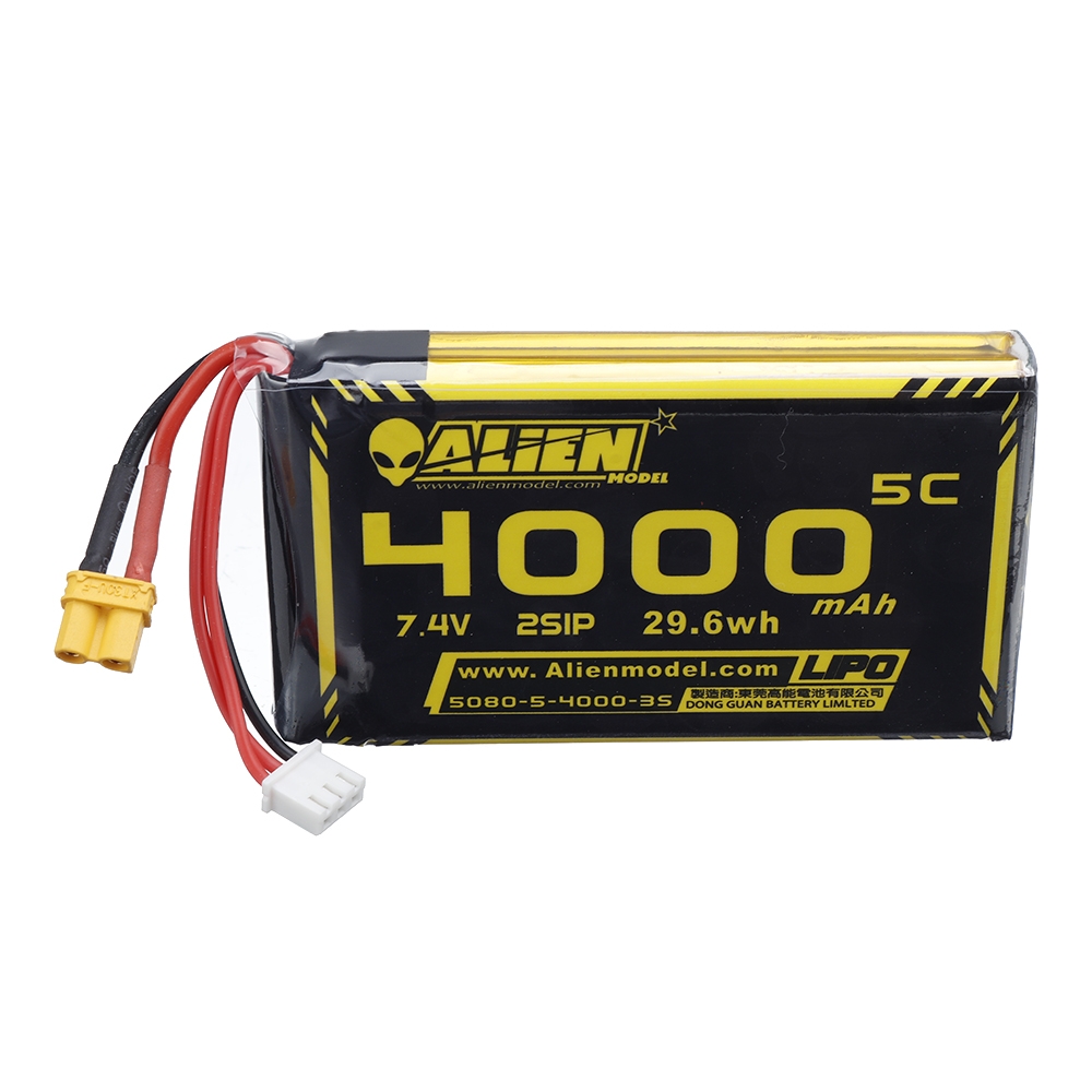 ALIENMODEL 7.4V 4000mAh 2S 5C Lipo Battery for QX7 Radiomaster TX16SR Transmitter