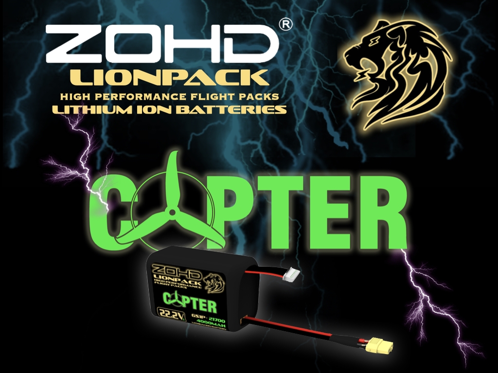 ZOHD LIONPACK COPTER 6S1P 21700 4000mAh 10C 40A Li-ion Battery for Long Range FPV Racing Drone RC Planes Cars Boats