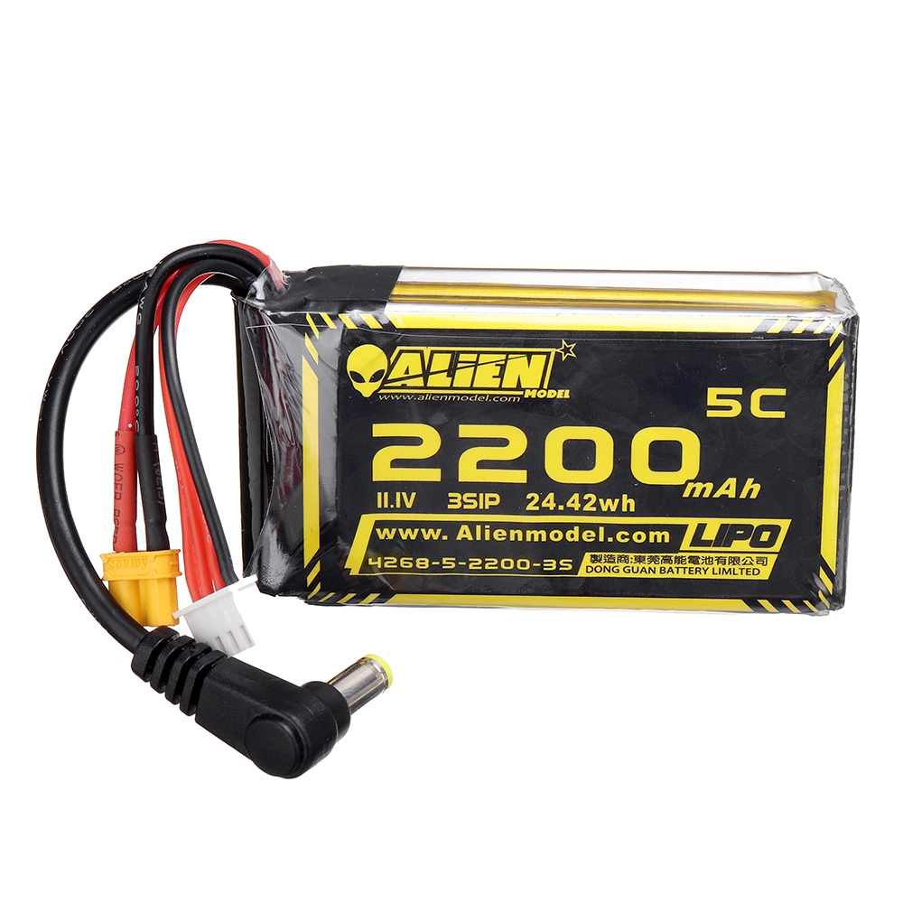 Alien Model 11.1V 2200mAh 3S 5C XT60 Plug DC Connector Lipo Battery for Fatshark HDO2 DJI Goggles