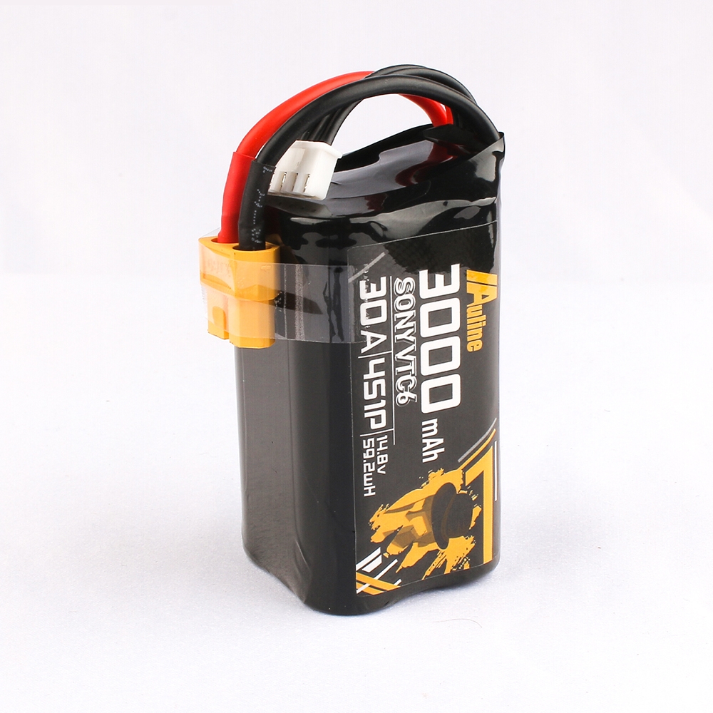 Auline VTC6 14.8V 3000mAh 4S 30A XT60 Plug Long Rang LR Li-ion Battery for 5inch 7inch RC Drone