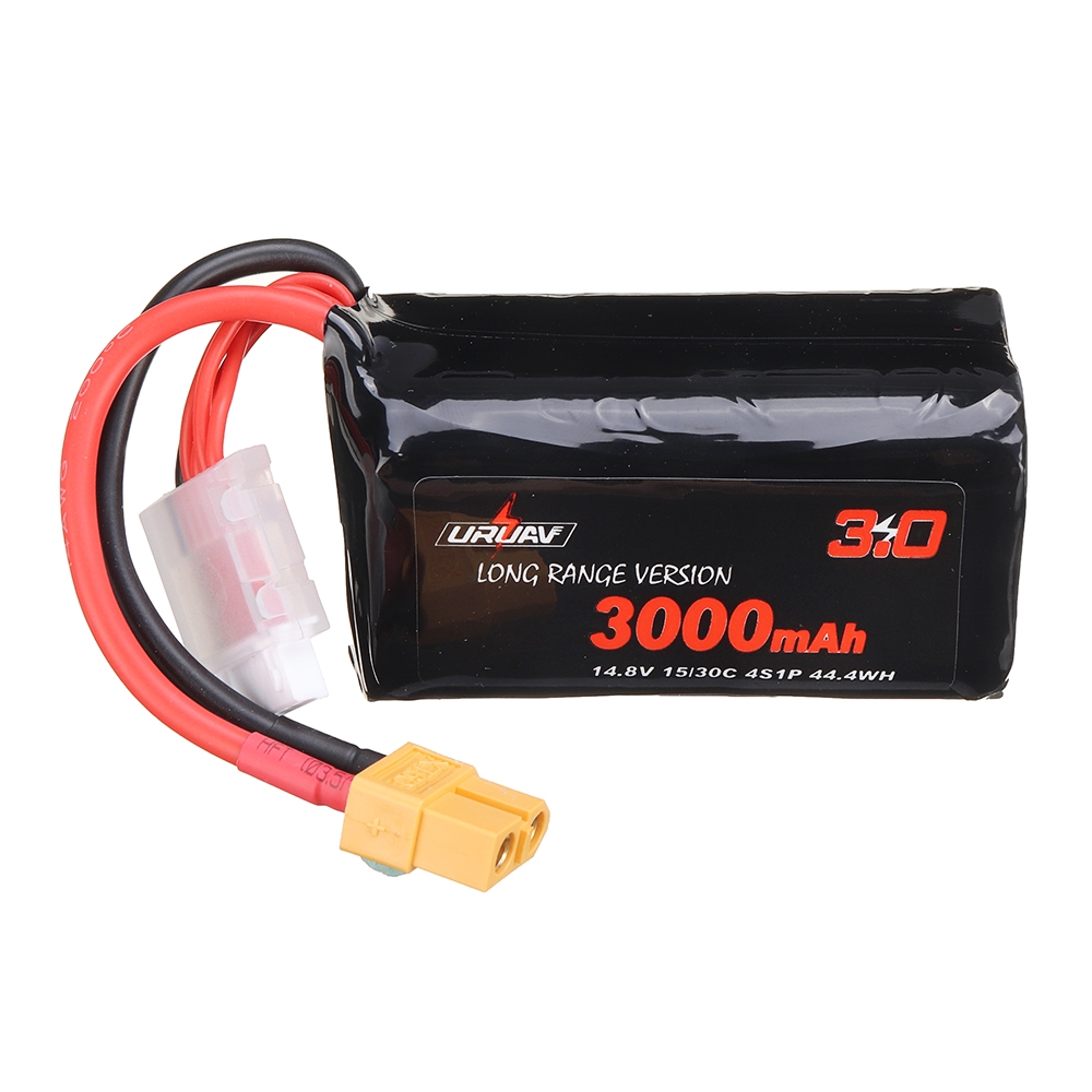 URUAV VTC6 18650 4S 14.8V 3000mAh 15/30C 4S1P LR Li-ion LionPack Battery XT60 Plug for GEPRC Crocodile Baby 4 Crocodile7 Long Range FPV Racing Drone