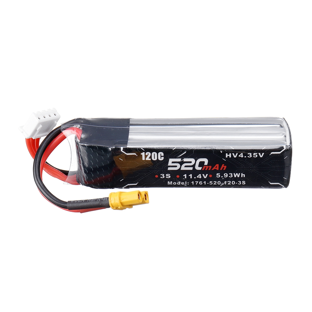 Alienmodel 11.4V 520mAh 120C 3S LiPO Battery XT30 Plug for RC Drone