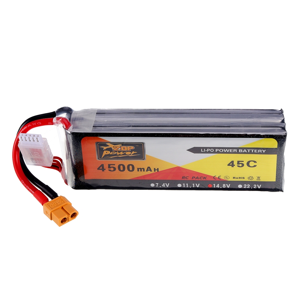 ZOP Power 14.8V 4500mAh 4S 45C Lipo Battery XT60 Plug