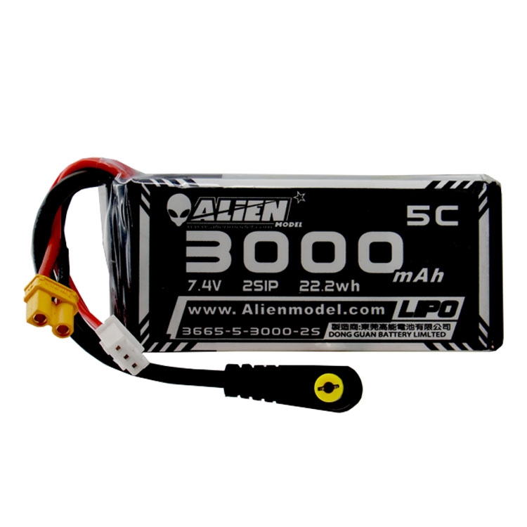 12% OFF for ALIEN MODEL 7.4V 3000mAh 2S1P 5C Lipo Battery for Fat Shark HDO DJI Goggles