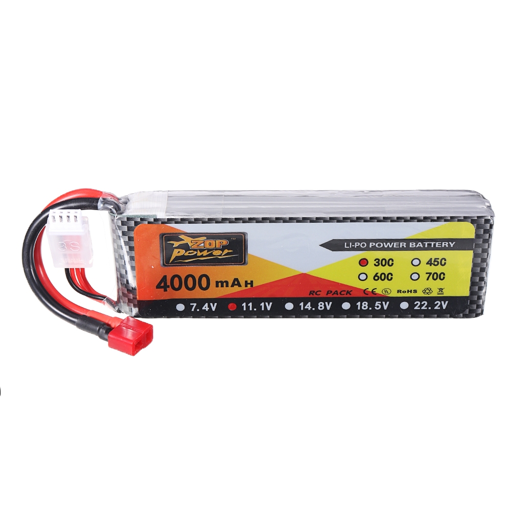 ZOP Power 11.1V 4000mAh 3S 30C Lipo Battery T Plug for JLB Racing J3 Speed Car