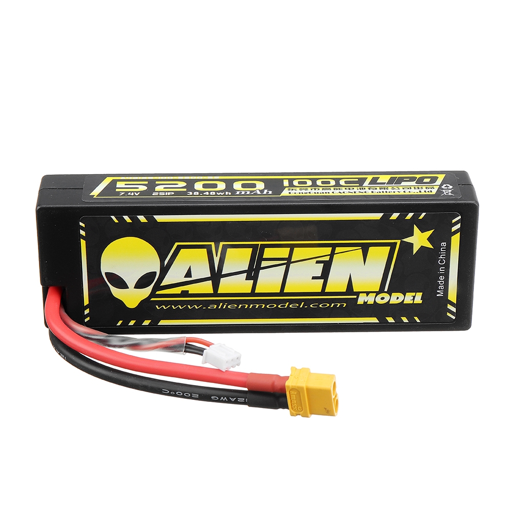 12% OFF for Alienmodel 2S 7.4V 5200mAh 100C Lipo Battery XT60 Plug for RC Car