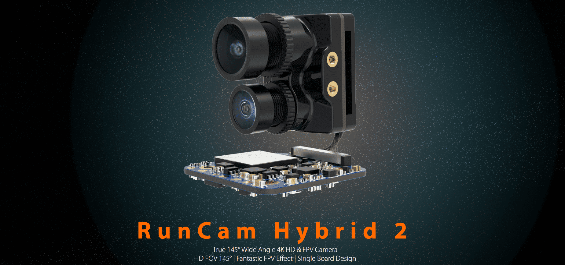 RunCam Hybrid 2 True 145 ° широкоугольный 4K HD и FPV камера NTSC / PAL переключаемый для свободного полета RC Дрон