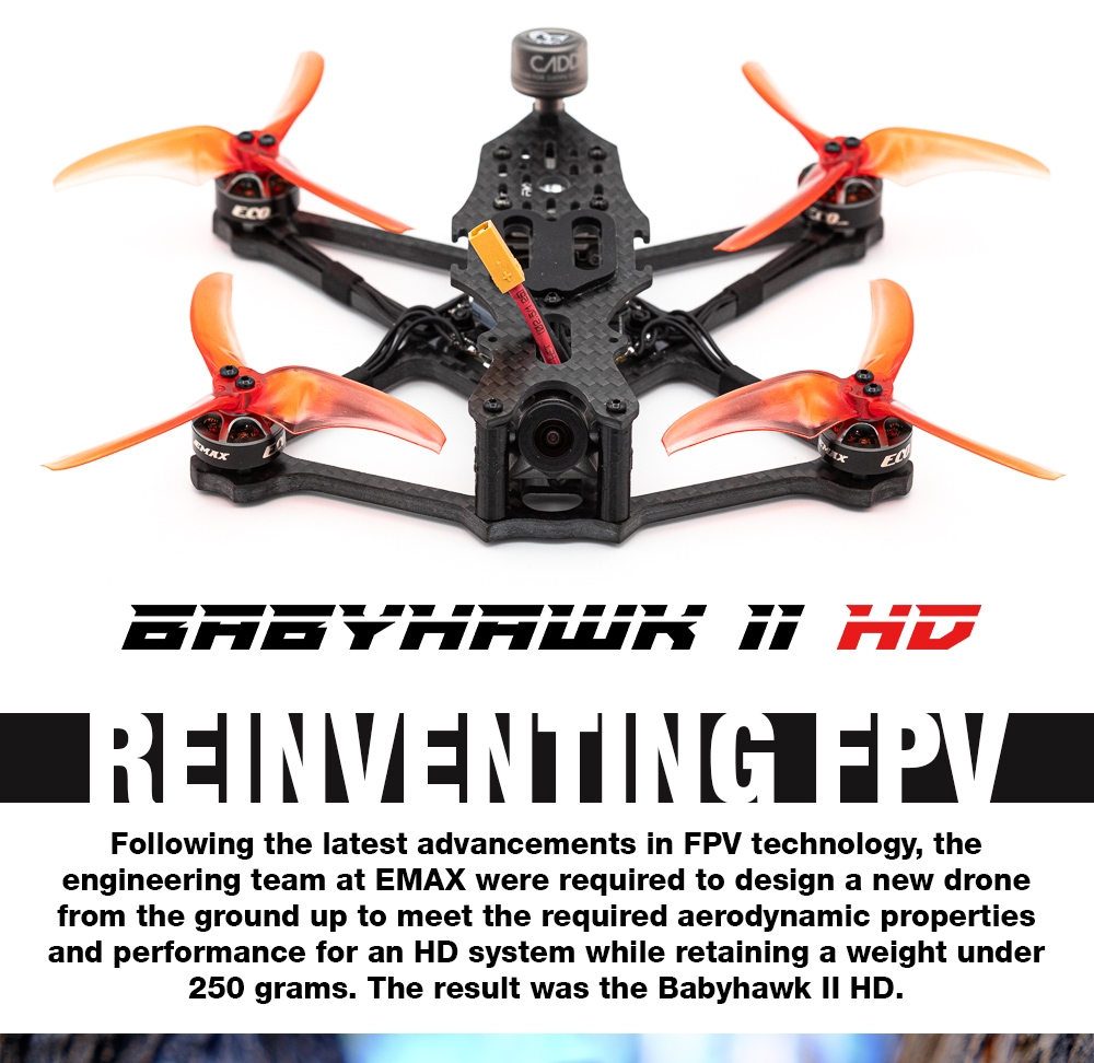 Under 250g Emax Babyhawk II HD 155mm F4 AIO 25A ESC 4S FPV Racing Drone PNP w/ 1404 3700KV Motor Avan 3.5 Inch Propeller Caddx Nebula Pro Vista HD Digital System