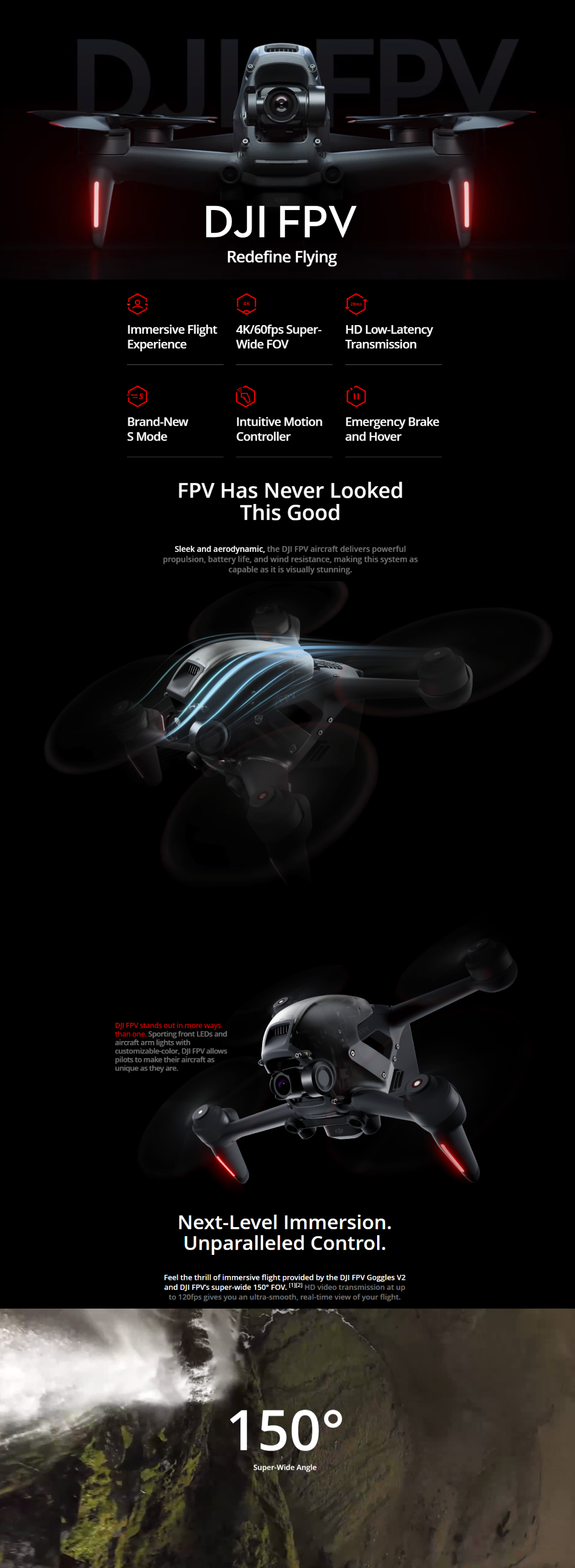 DJI FPV Combo 10KM 1080P FPV 4K 60fps 150°FOV Camera 20mins Flight Time 140 km/h Speed FPV Drone RC Quadcopter FPV Goggles V2 5.8GHz Transmitter Mode2