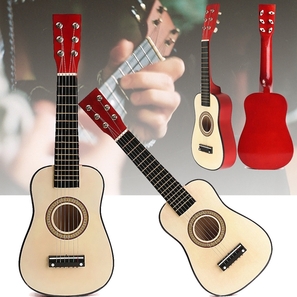 Red 23 Beginners Practice Acoustic Guitar w/ 6 String For Children Kids"