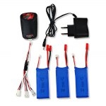 3 аккумулятора Li-pol 7.4V 2200mAh + зарядное устройство + кабель-разветвитель на 3 аккумулятора для Syma X8C X8W X8G X8HC X8HW