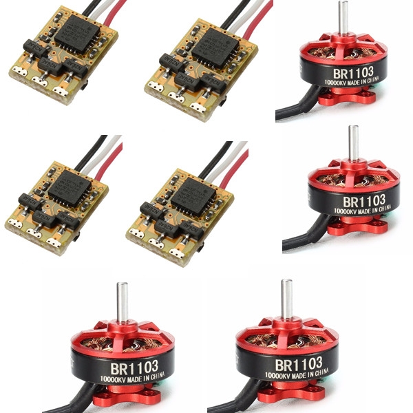 4 PCS Racerstar A1S 3A Blheli 1S Brushless ESC & 4 PCS Racerstar BR1103 10000KV Motor