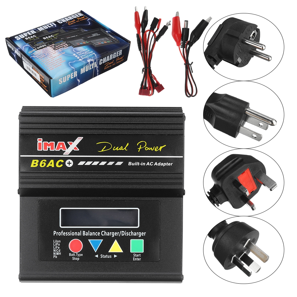 B6AC Plus 80W 6A Smart Balance Charger for LiPo LiHv Lilon LiFe NiCd NiMH Battery