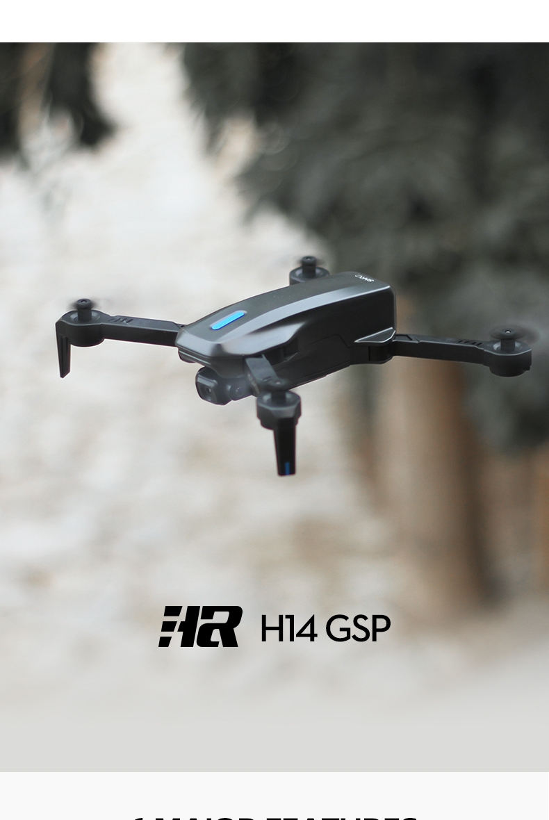HR H14 5G WIFI FPV GPS with 4k Dual Camera Optical Flow Positioning Foldable RC Drone Quadcopter RTF