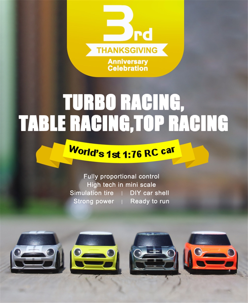 $58.64 for Turbo RTR 1/76 Two RC Cars 3rd Anniversary Kids Toys