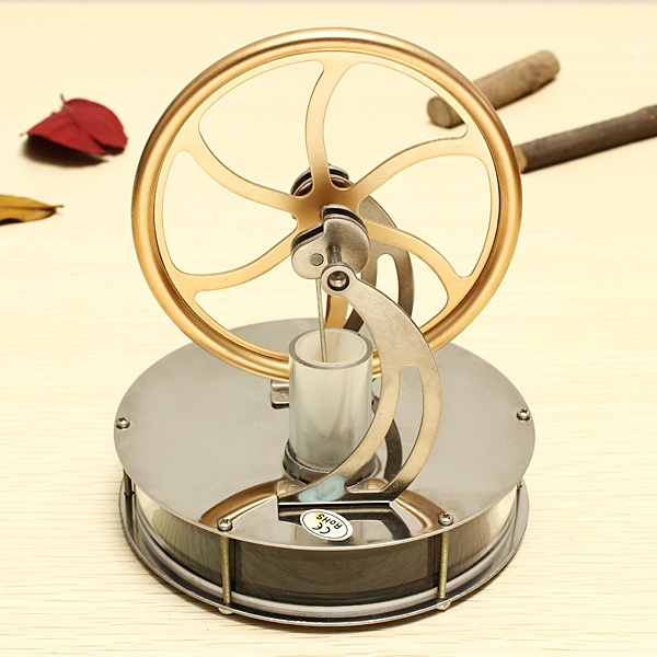 STEM Alloy Low Temperature Difference Stirling Engine DIY Toy for Gift Collection Home Decor