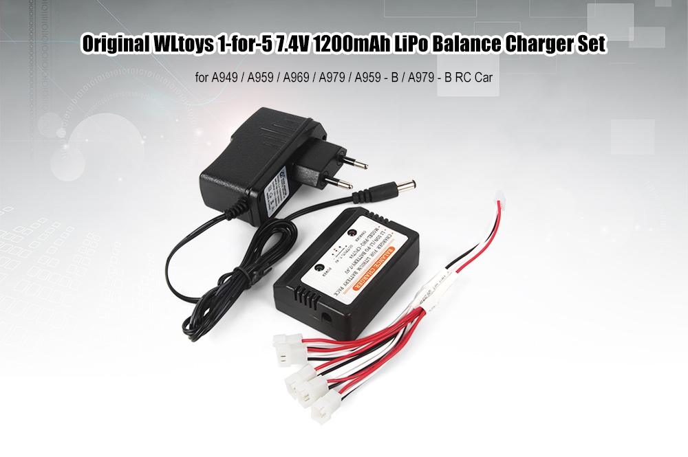 Original WLtoys 1-for-5 7.4V 1200mAh LiPo Balance Charger Set