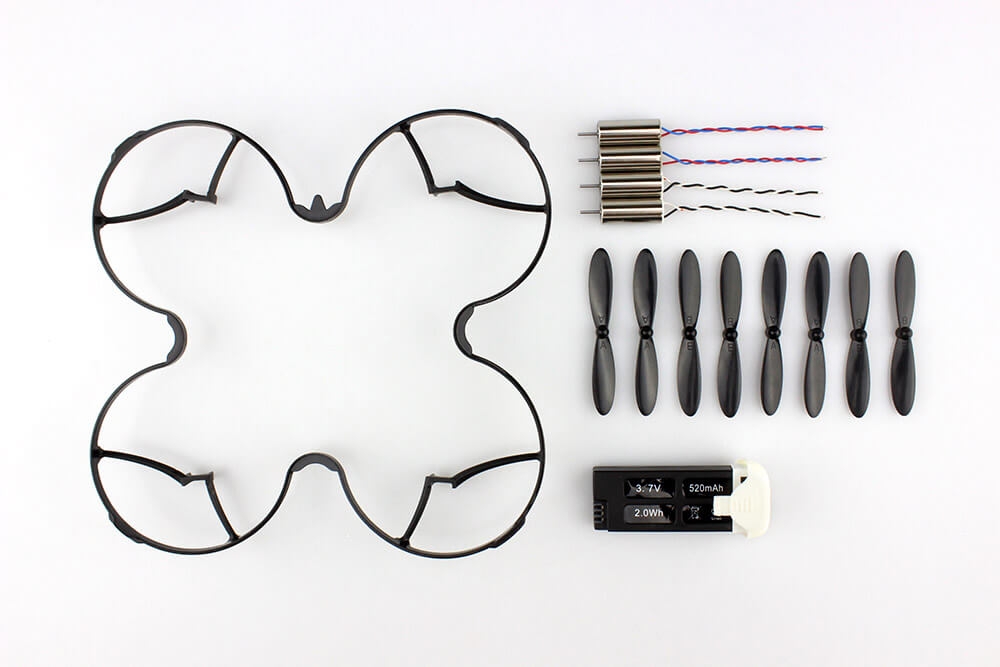 Hubsan H107C+ Accessory Kits Propellers Protective Ring Battery Motor - Black