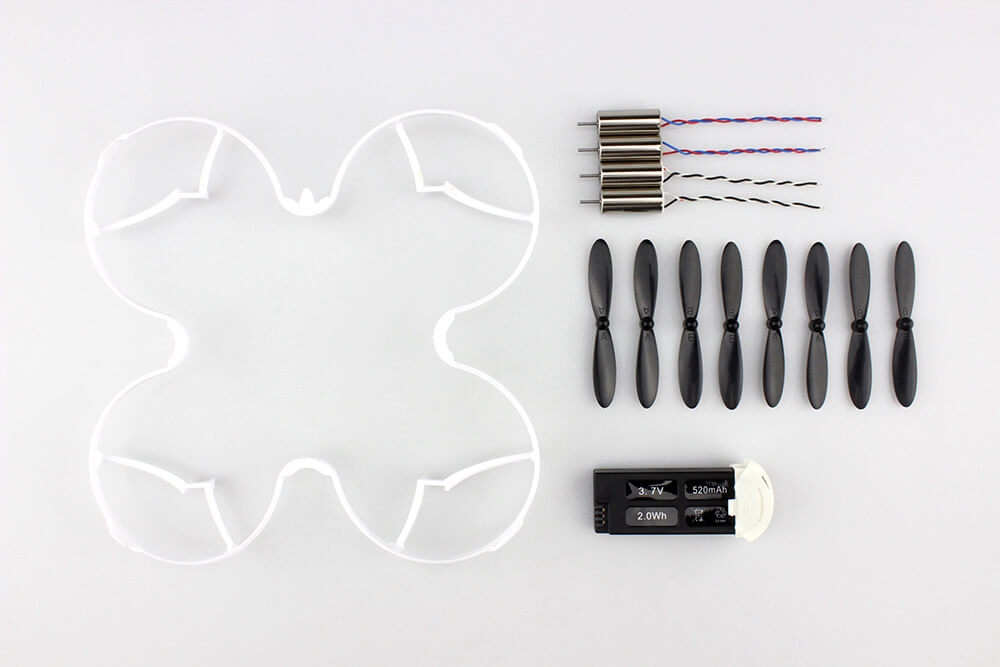 Hubsan H107D+ Accessory Kits Propellers Protective Ring Battery Motor - White