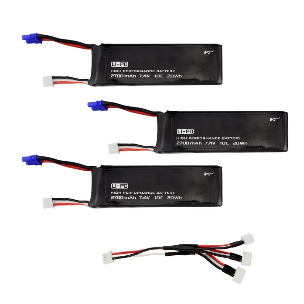 Hubsan H501S X4 H501C RC Quadcopter 3*7.4V 2700mAh 10C Battery & 1 To 3 Charging Cable