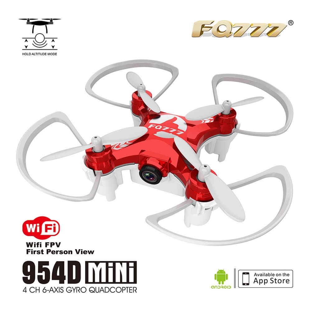 FQ777-954D WIFI FPV Camera Altitude Hold Mode 3D Flip 6-AXIS GYRO RC Nano Quadcopter BNF - Red