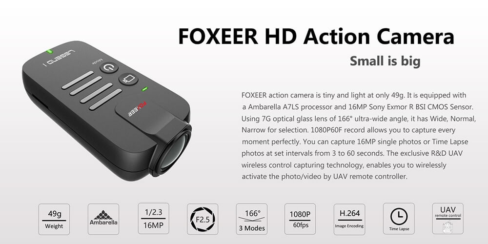 FOXEER Legend 1 2K/1080P 60fps 16MP FPV Camera - Black