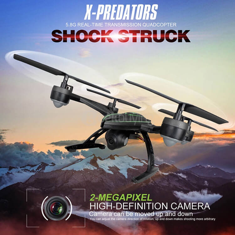 JXD 510G X-Predators FPV 5.8Ghz 2MP Camera Altitude Hold CF Mode 3D Flip 4CH 6-Axis RC Quadcopter