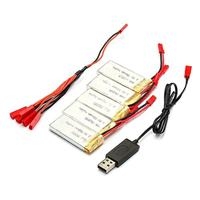5 x 750mAh Battery & USB Charging Cable Set for JJRC H12C-5 H12W JXD 509G 509V RC Quadcopter