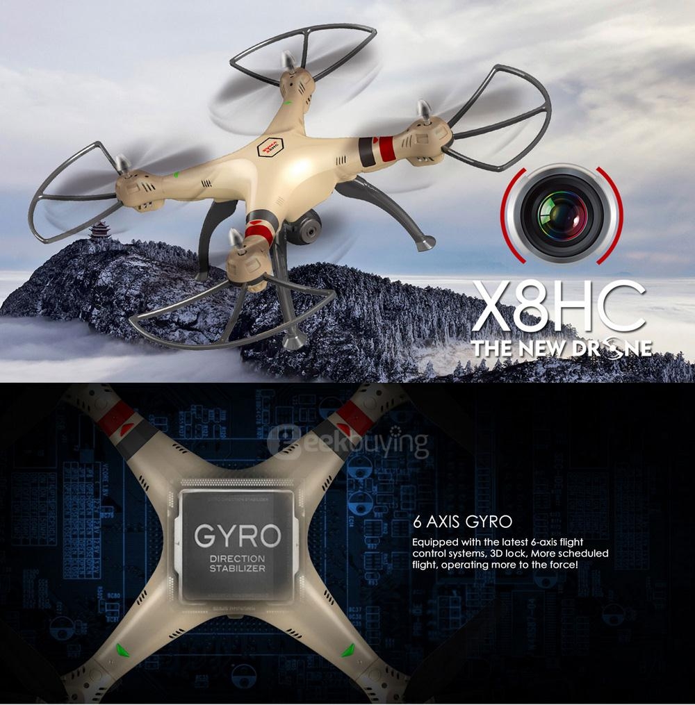 Syma X8HC With 2MP HD Camera Altitude Hold Headless Mode 2.4G 4CH 6Axis RC Quadcopter RTF