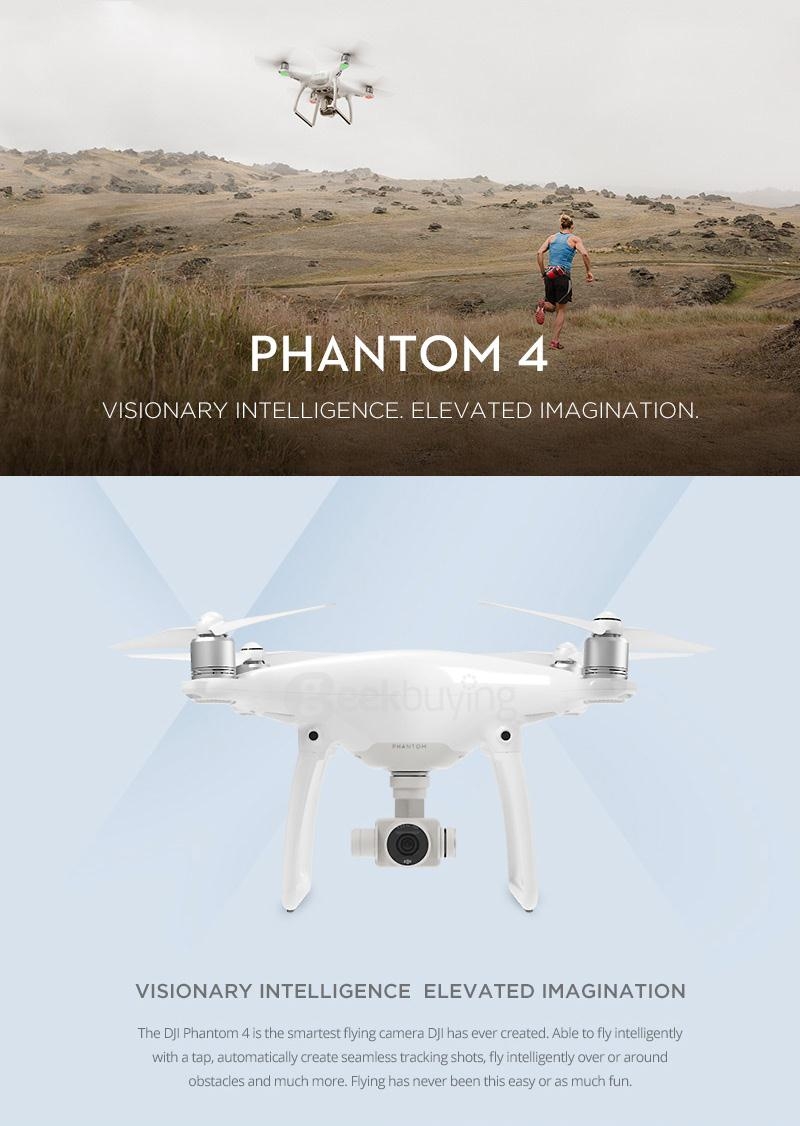 DJI Phantom 4 4K UHD Camera 5.8G FPV 20 m/s 94 Degrees FOV Sence and Avoid RC Quadcopter RTF