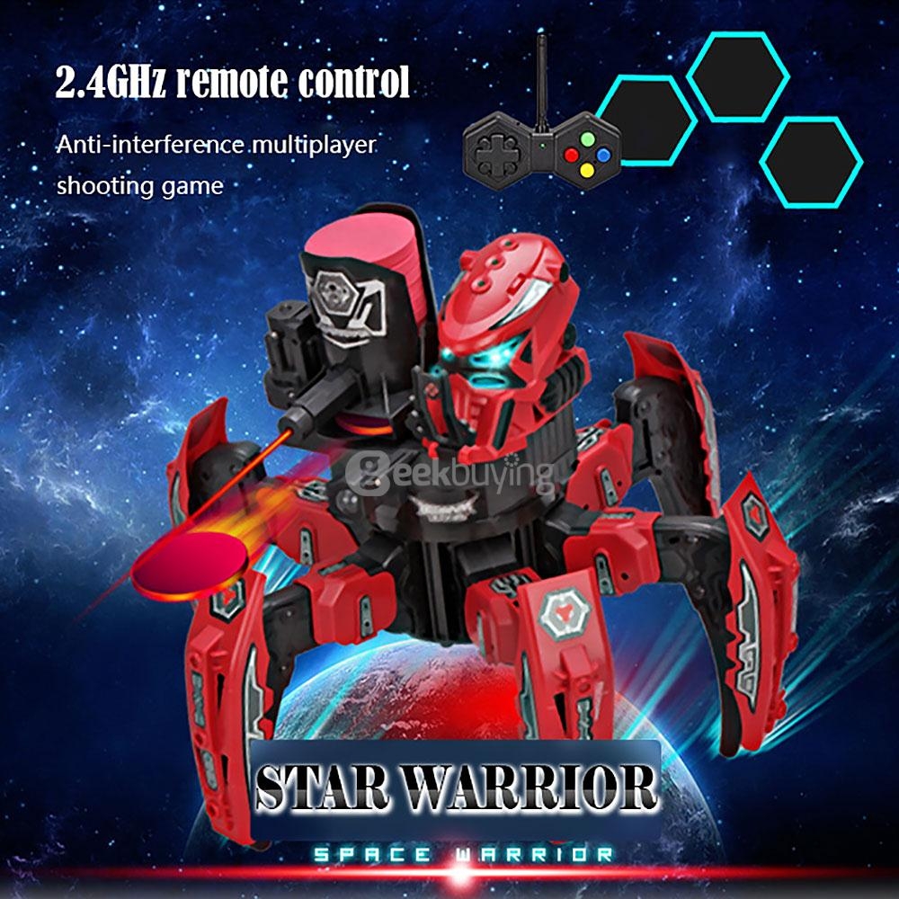 2.4G Smart RC Robot Intelligent Space Armor Warriors Six-legged Spider Robot DIY Frisbee - Red