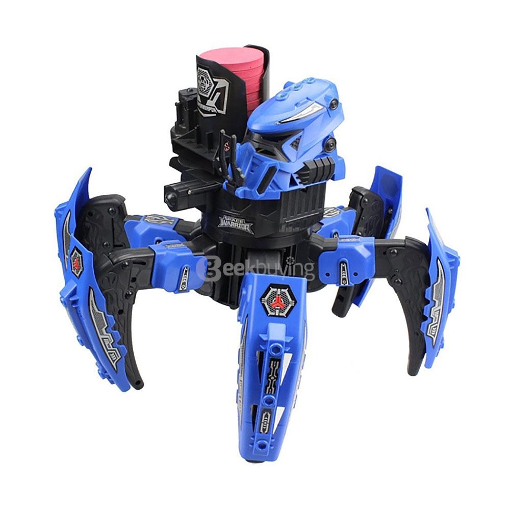 2.4G Smart RC Robot Intelligent Space Armor Warriors Six-legged Spider Robot DIY Frisbee - Blue