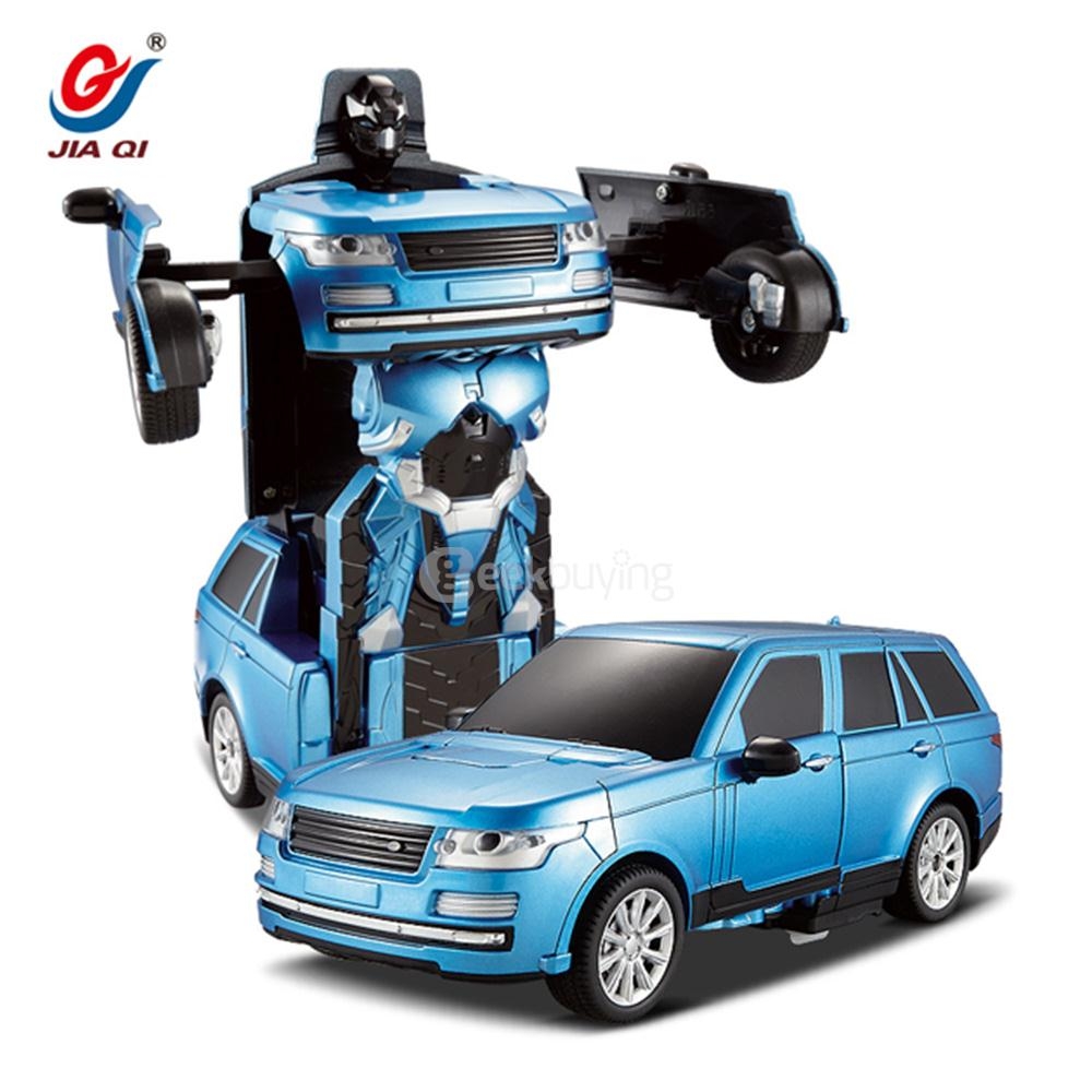 JIA QI 2.4G RC Stunt Robot Car One Key To Deform Remote Control Deformation Robot - Blue