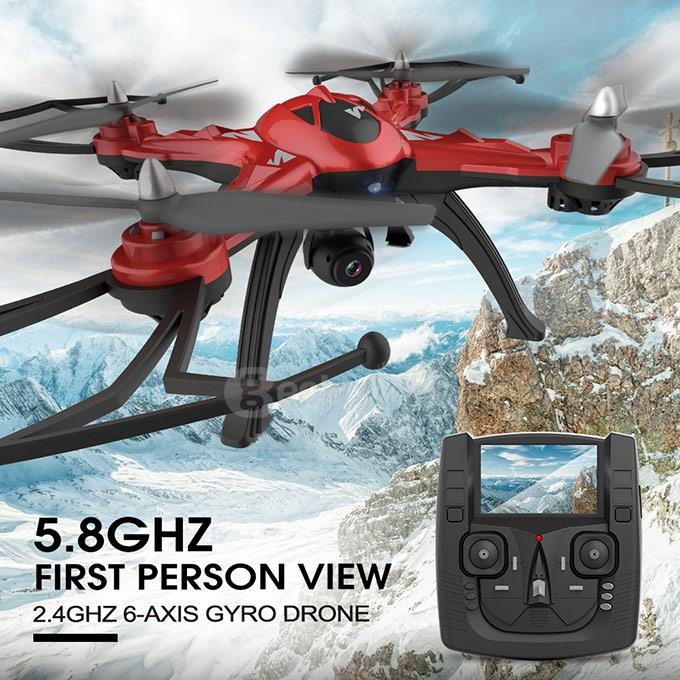 JJRC H25G 720P FPV Video Playback 2.4Ghz 4CH 3D Tumbling CF Mode LED Control Mode 2 RC Quadcopter RTF - Gray