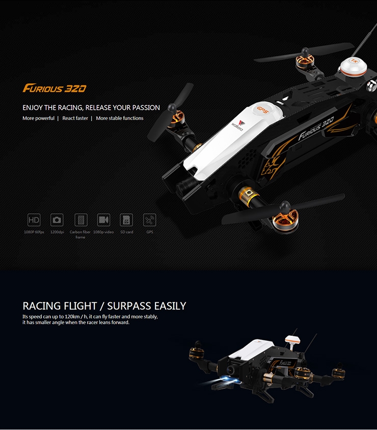 Walkera Furious 320 1080P HD Camera 5.8G RC Quadcopter with DEVO 10 Transmitter OSD RTF