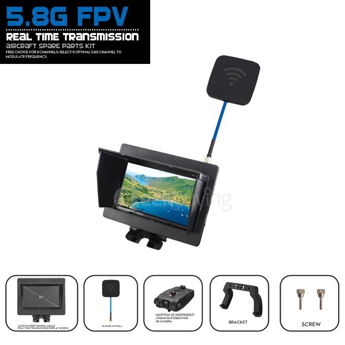 5.8G FPV 720P Camera with Monitor Real Time Transmission for JJRC H16 H16-5D WLTOYS V959 V222 V262 V666 V666N XK X251