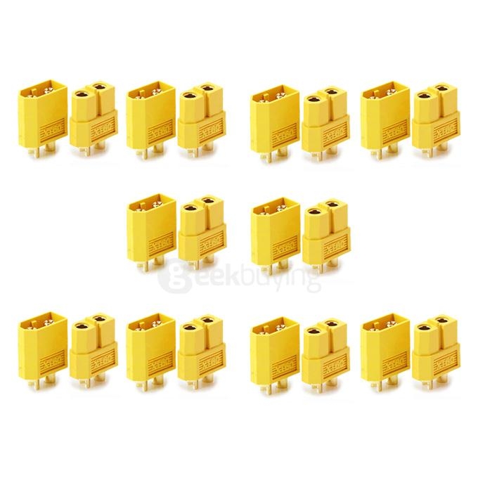 10X XT60 Male Female Bullet Connectors Plugs For RC Battery