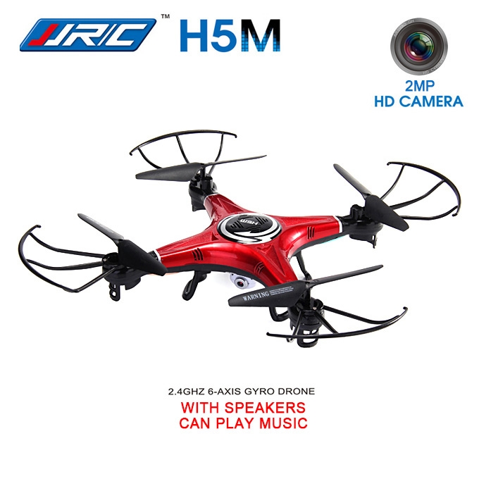 JJRC H5M 2.0MP HD Camera Music Function 2.4G One Key to Roll/Return Headless Mode 3D Flip RC Quadcopter RTF - Red